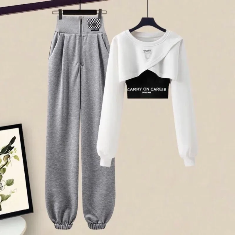 Новый корейский элегантный спортивный костюм женский весенне-осенний модный