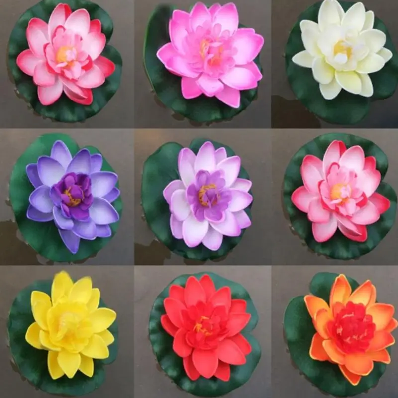 

1Pcs Artificial Floating Water Lily EVA Lotus Flower Pond Decor 10cm Artificial Lotus Pond Tank Plant Ornament Home Garden Decor