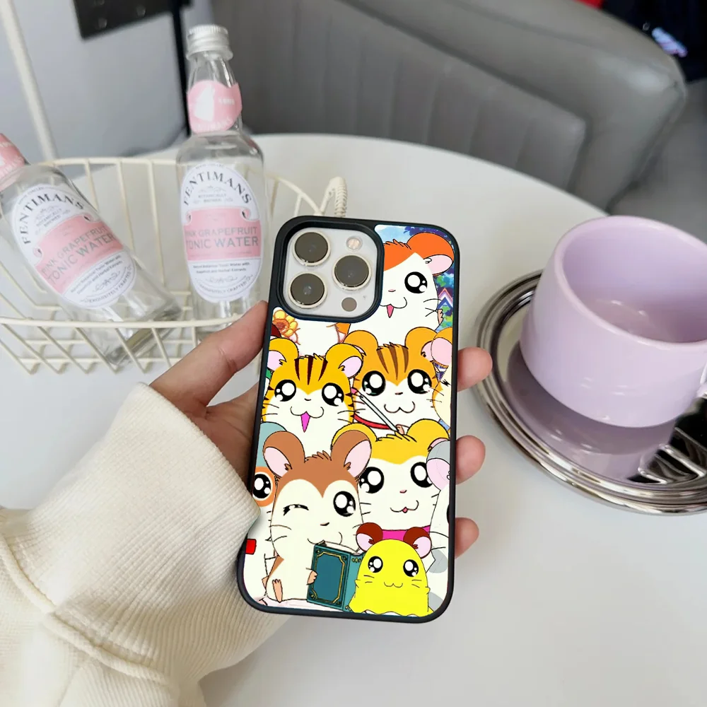Hamtaro милый чехол для телефона в виде хомяка IPhone 11 12 13 14 15 16 Plus Pro Max зеркальный