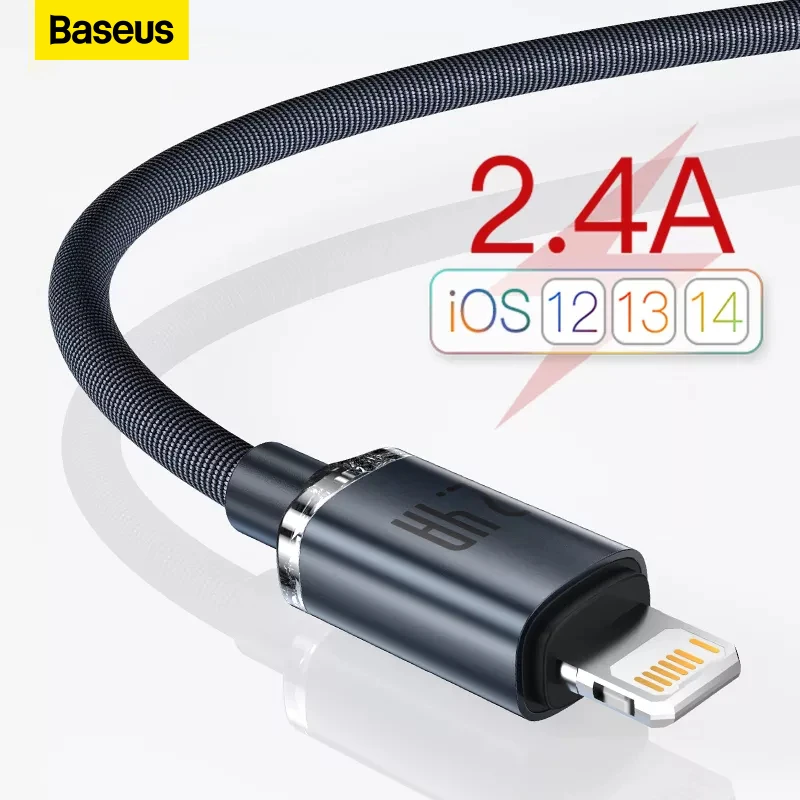 

Baseus USB C Cable For iPhone 13 12 11 Pro Max X 8 7p 2.4A IPhone Cable Fast Charging Mobile Phone Data Cable For iPad Wire Cord