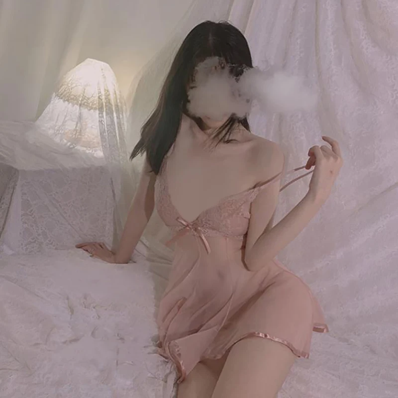 Пикантная женская летняя пижама из ледяного шелка тонкая ночная рубашка с