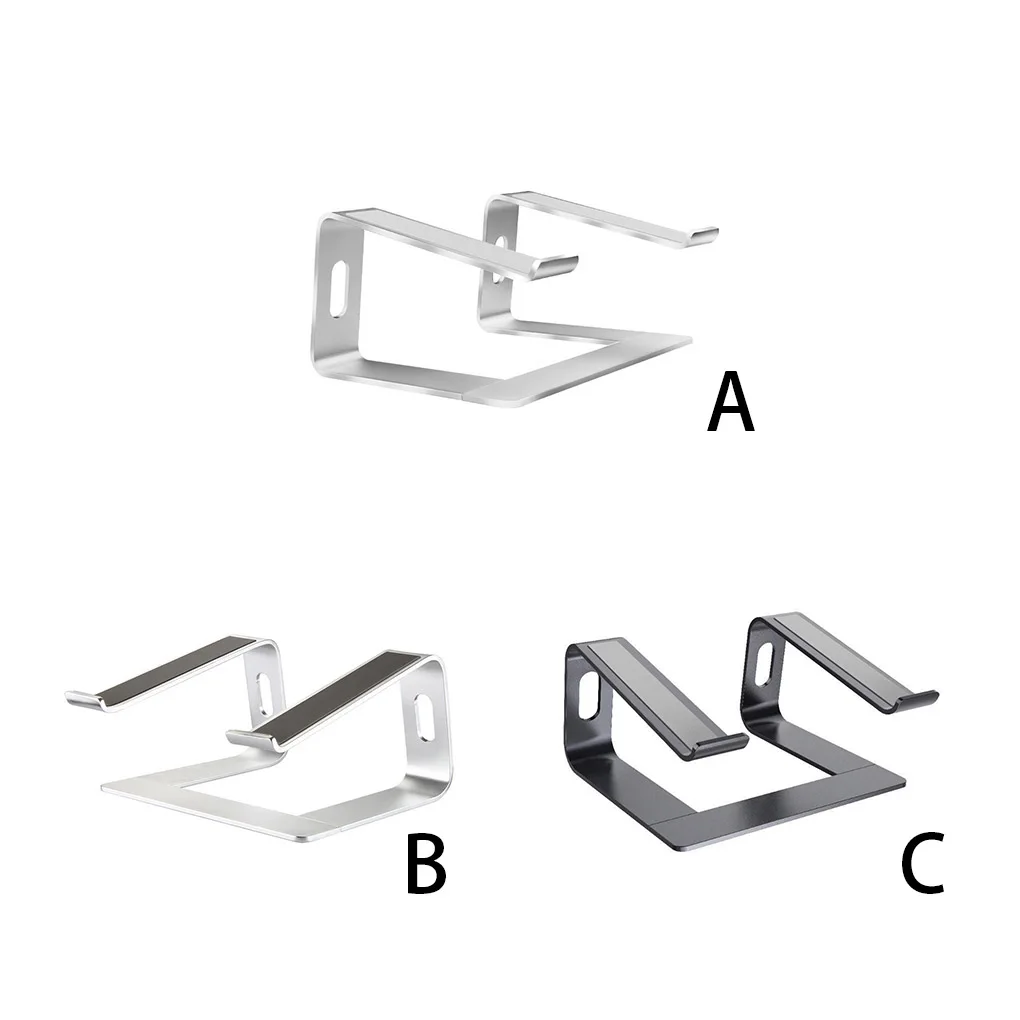 

Laptop Support Alloy Holder Base Adjustable Double-Layers Space-Saving Cooling Bracket School Tabletop Travel Train Gray