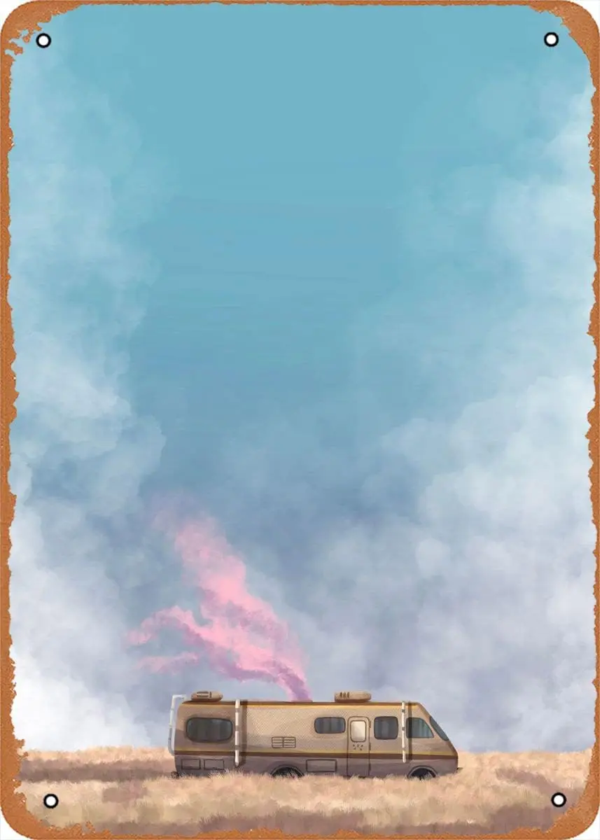 GeRRT Moves nd Tv Shows The Brekng Bd RV Плакат 8x12 nch Ретро Vntge Metl Sgn Home Mn Cve rt