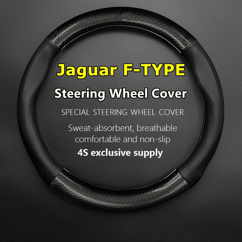 

Fiber Leather For Jaguar F-TYPE Steering Wheel Cover Leather Fit F TYPE 3.0 5.0 SC SVR 400 Sport R-Dynamic 2018 2.0T 2019 2020