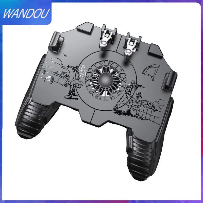 

Black Portable Gamepad Handle Four Finger Radiator With Cooling Fan Compatibility Cooler For Iphone Android 4.7-6.5inch Abs