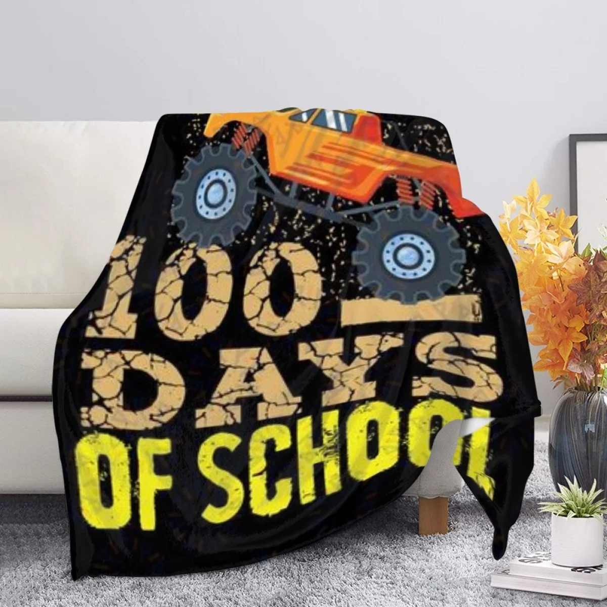 

Фланелевое Одеяло с принтом, 100 дней назад в школу