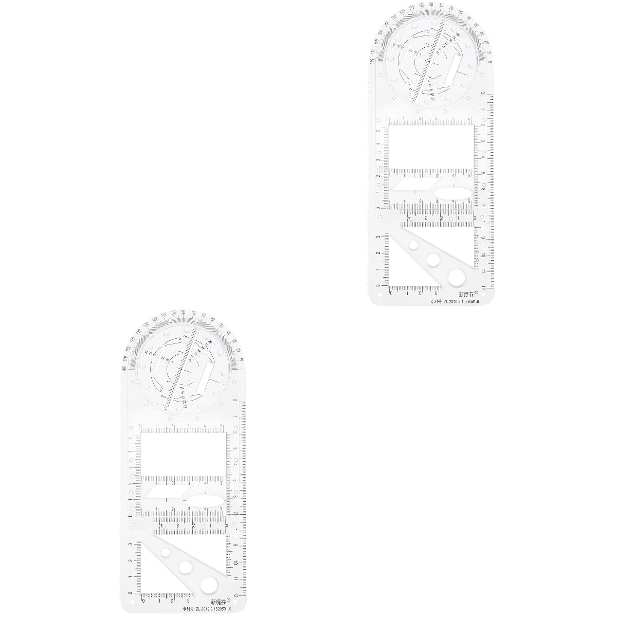 

2 Pack Ruler Clear Geometric Examination Drawing Tool Template Rulers Multipurpose Plastic Students Use Mathematics