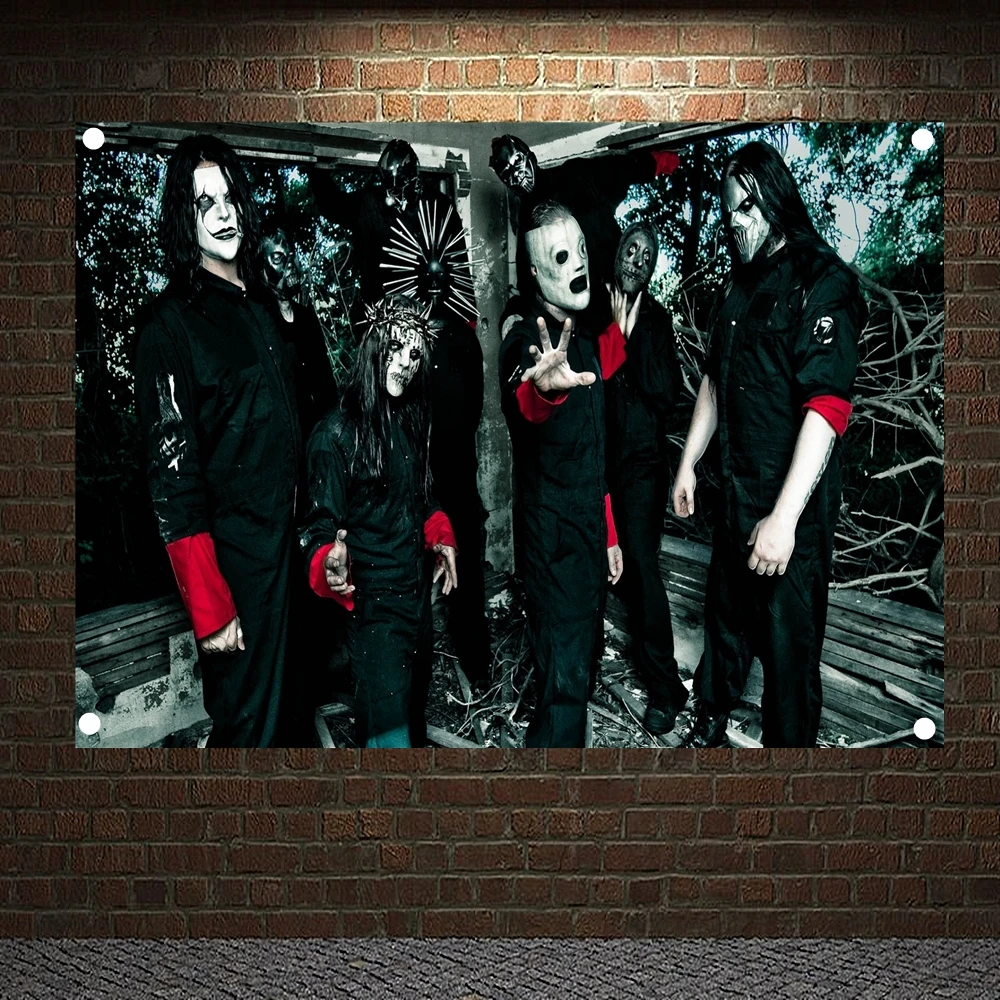 

Scary Bloody Wall Art Metal Band Rock Music Posters Canvas Painting Wall Home Bar Banners Gift Flag Tapestry wall sticker A4