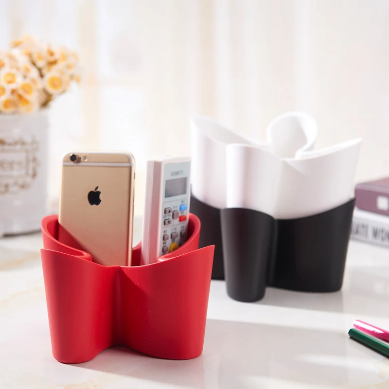 

Креативная коробка для хранения в виде четырехлистного клевера, пластиковый контейнер для хранения с дистанционным управлением, Настольный органайзер для дома и офиса