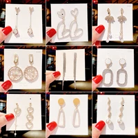 wholesale korean fashion jewelry earrings 2020 stainless steel earrings female temperament long tassel geometric jewelry