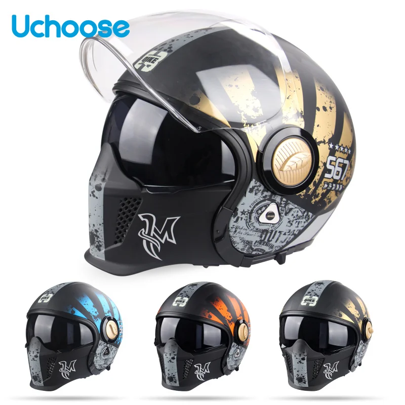 

Black Warrior combination headset, integrated half headset, retro, multi-function motorcycle