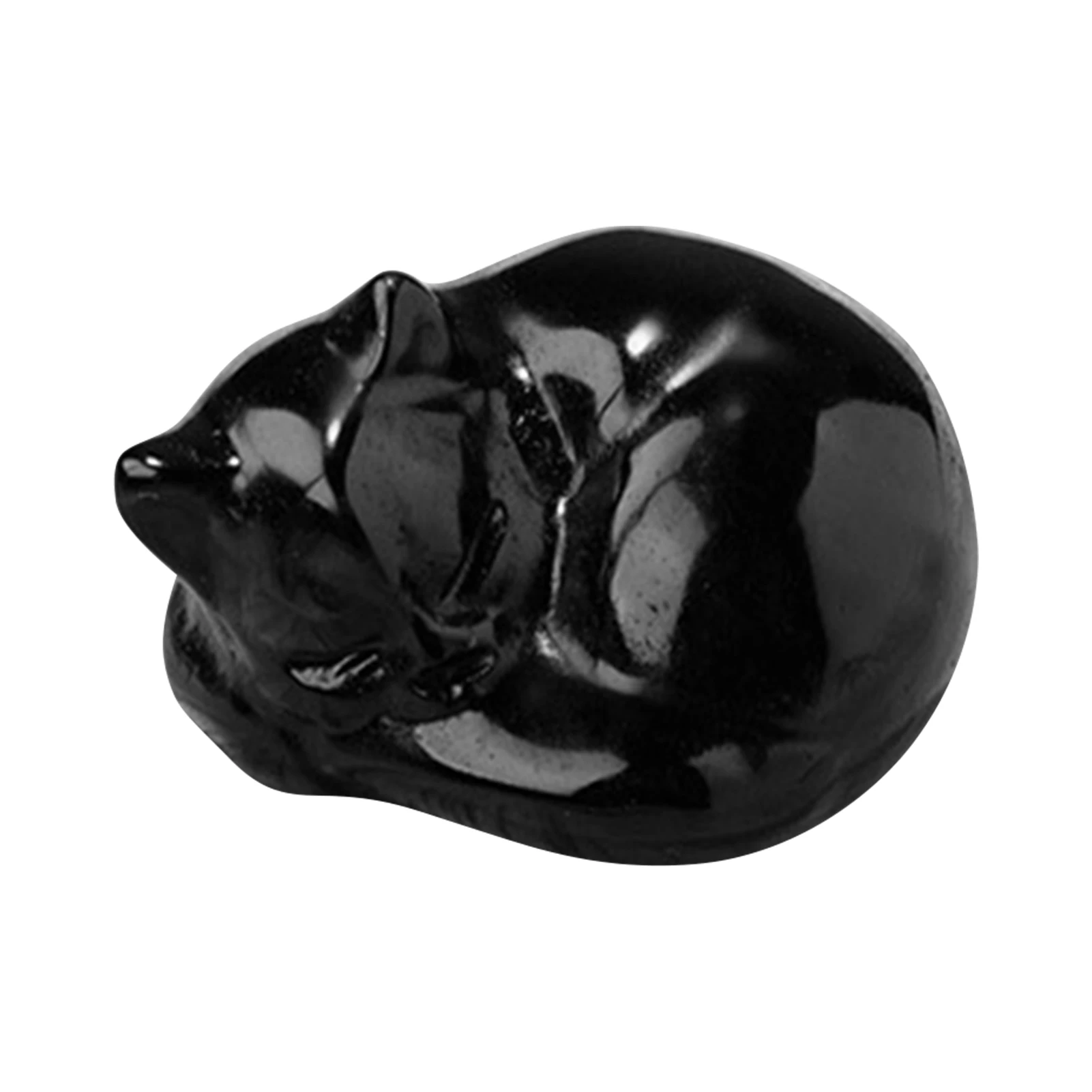 Настольное домашнее украшение для семьи изысканное гладкое черное обсидиановое