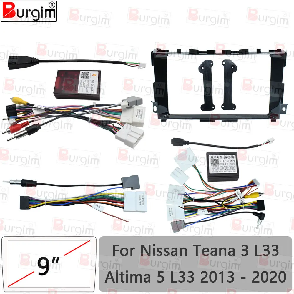Рамка автомобильного радио Burgim Android для Nissan Teana 3 Altima 5 L33 2013-2020 9-дюймовый 2DIN Fascia