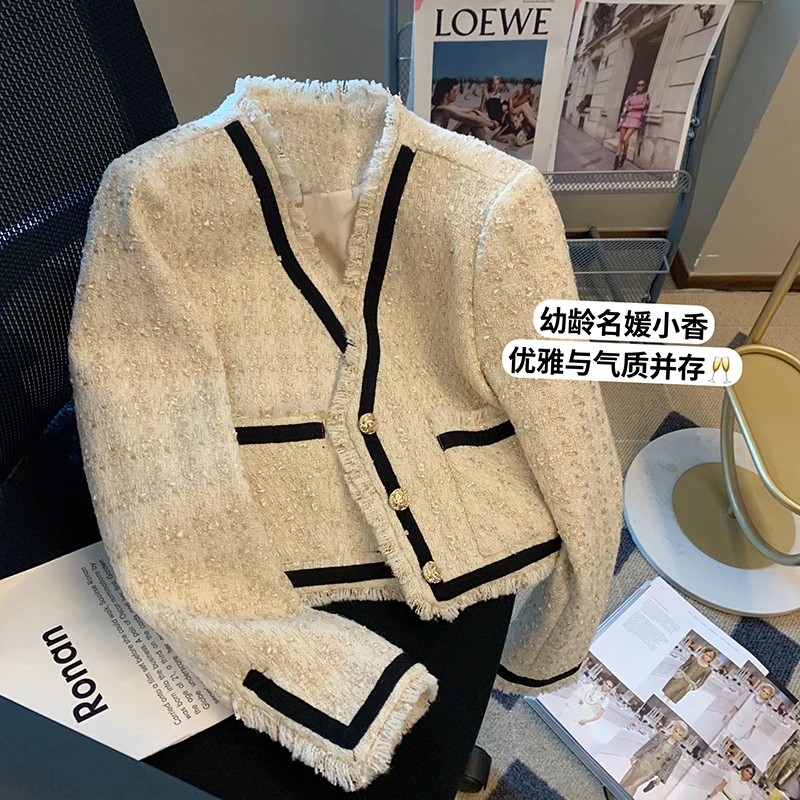 

Вязаный свитер, кардиган, женский с V-образным вырезом, на пуговицах, с длинным рукавом, Дизайнерский полосатый, с высокой яркостью, Топ для ж...