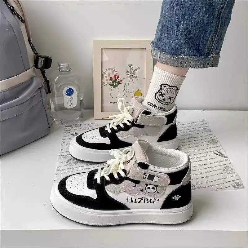 2022 Spring Harajuku Zapatillas Mujer Fashion Streetwear Patchwork Woman Vulcanize Shoes Mix Color Students Outside Casual Shoes