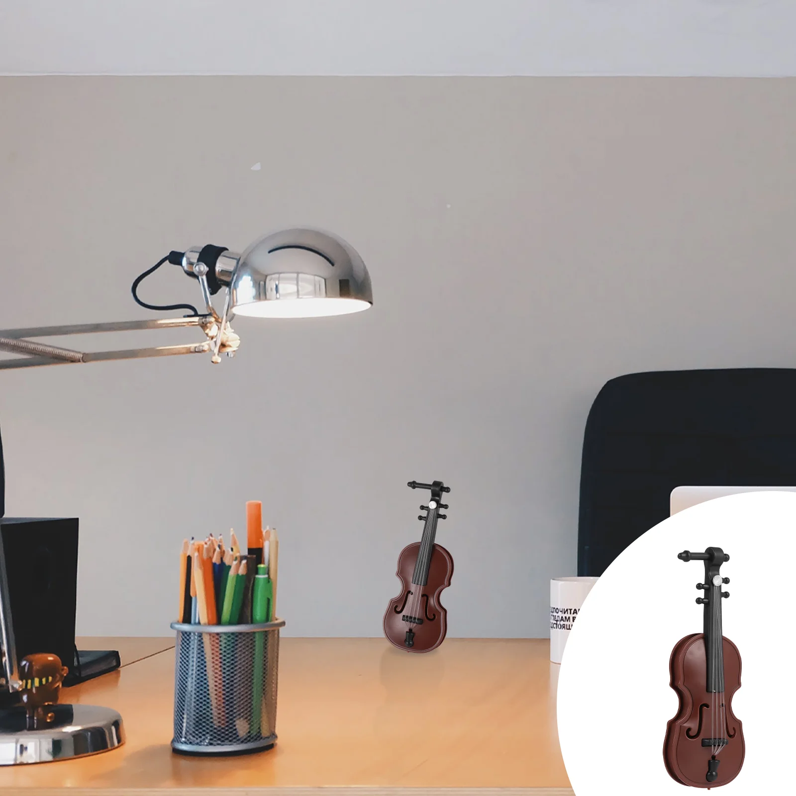 

Violin Mini Miniature Model Tiny Musical Decor Ornament Toy Christmas Smallest Accessories Instrument Worlds Things House