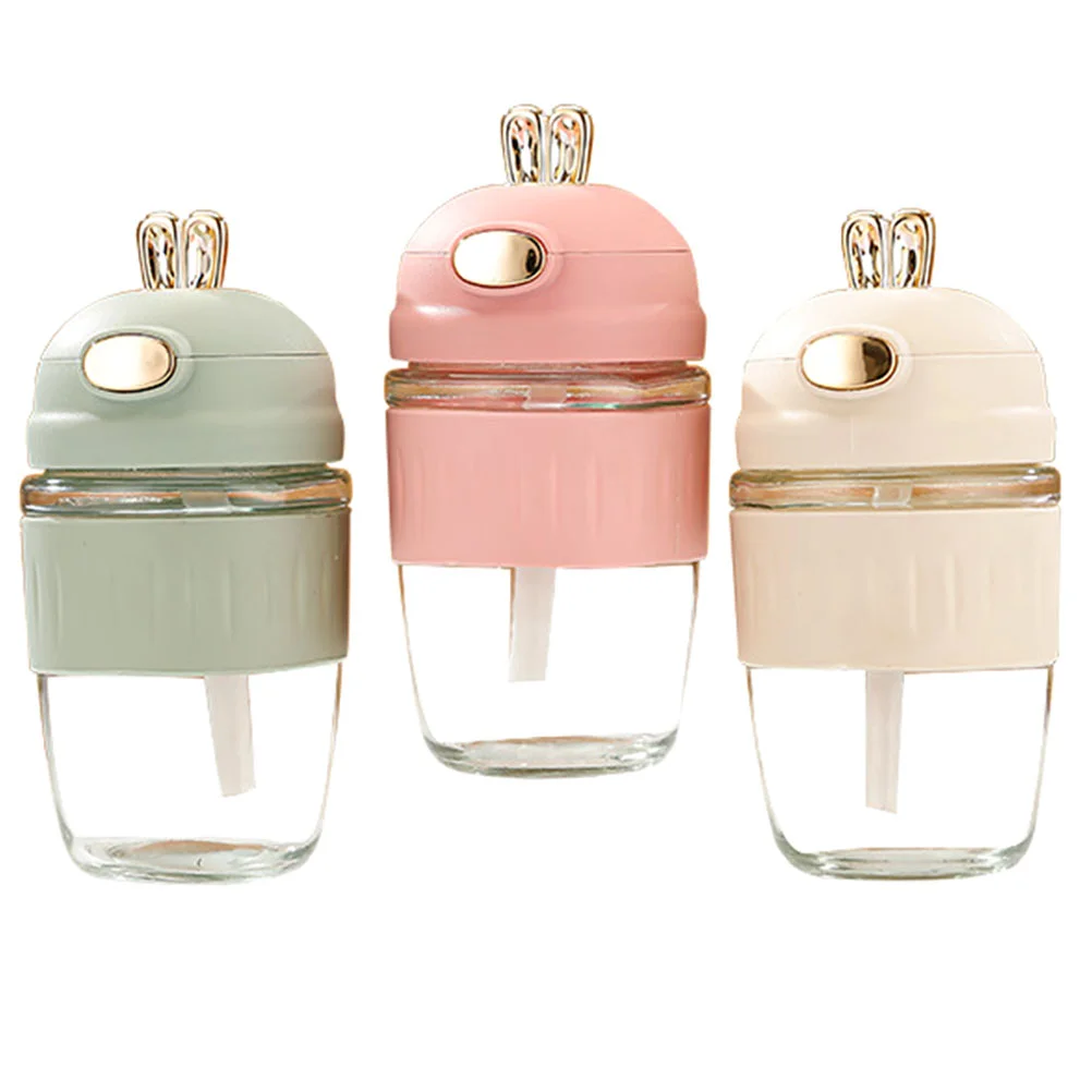 

3pcs Portable Water Bottle Milk Coffee Drinking Bottles with Straw Lid for Home
