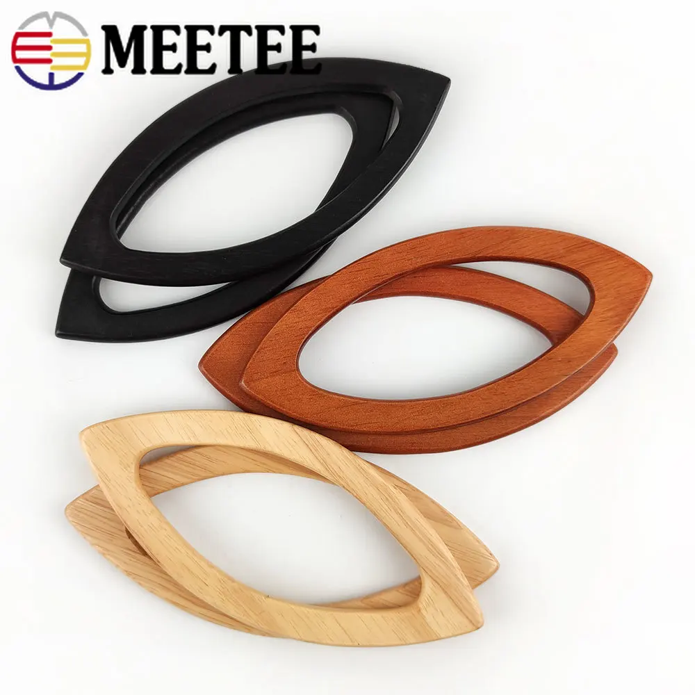 

2/4Pcs Meetee Wooden Bag Handles DIY Handmade Patchwork Wallet Kiss Clasp for Bags Frame Purse Sewing Accessories
