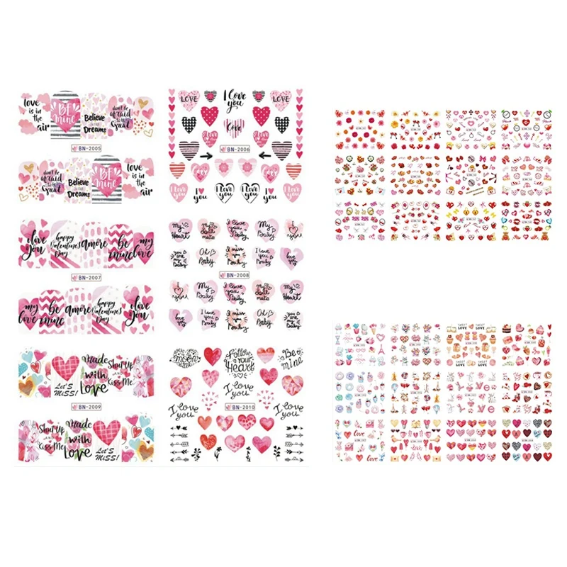 

12 шт., наклейки для ногтей с надписью «Sexy Lip»