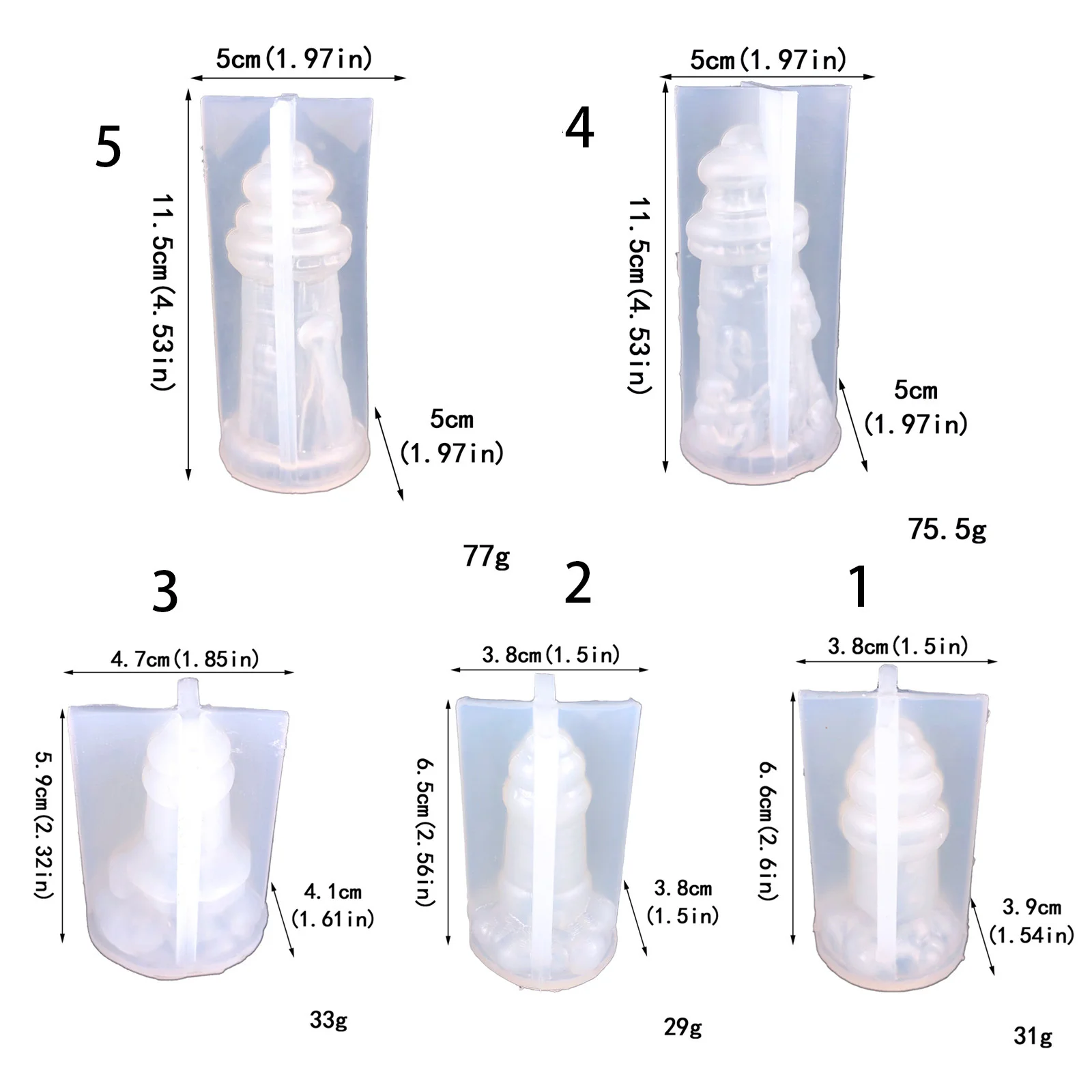 Силиконовая форма в форме маяков 3D для ароматизированных свечей мыла смолы