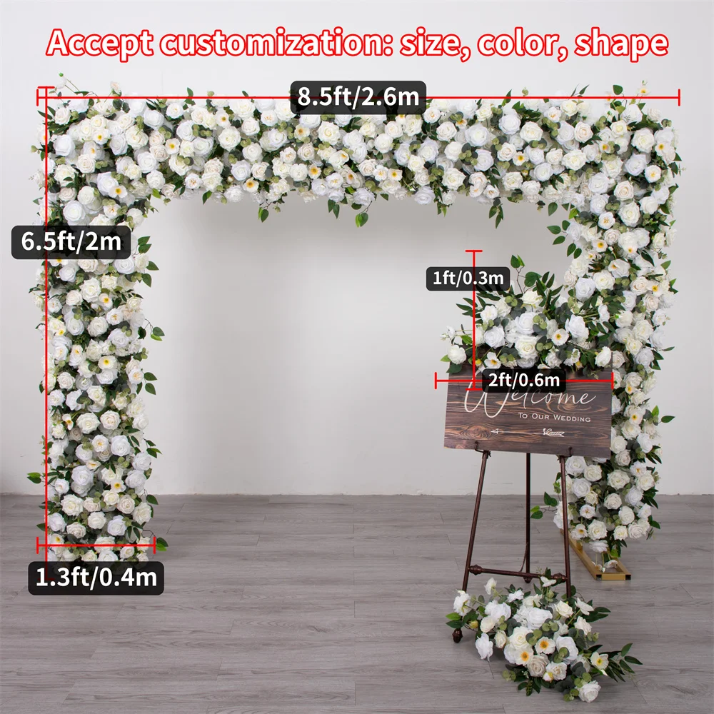 Свадебные декоративные фоны белая роза искусственная Цветочная дорожка