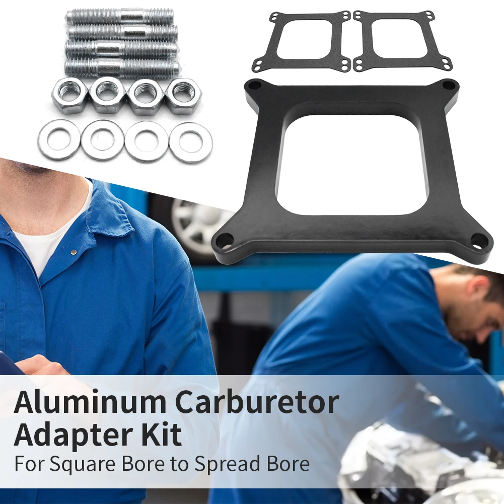

Carburetor Adapter Aluminum Open Carb Carburetor Adapter Square Hole Carburetor Accessories for Holley To Quadrajet