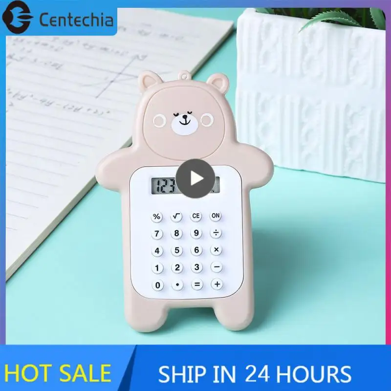 

With Silicone Pressing Buttons Easy To Carry Counter Bear Shape Calculator Cartoon Calculating Machine Accounting Tool Student