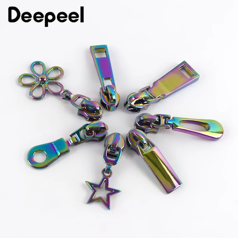 

5pcs Deepeel Zipper Sliders for 5# Nylon Zippers DIY Zip Head For Sewing Bag Pocket Zips Repair Kits Replacement Tailor Tools