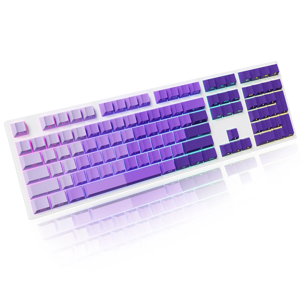 Градиентные колпачки для клавиш PBT 121 вишневого профиля боковая гравировка