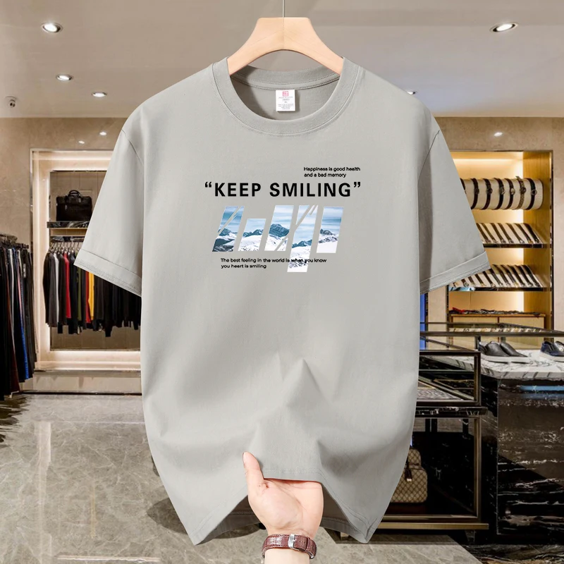 Футболка из 100% хлопка для мужчин и женщин KEEP SMILING футболка с принтом топы