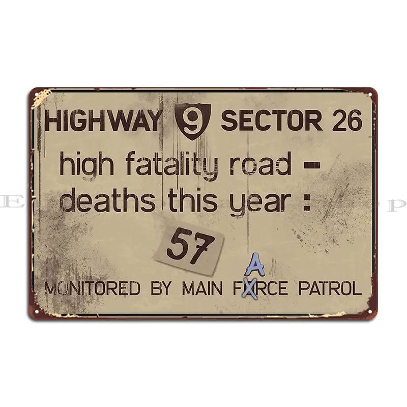 Металлические знаки Mad Max Road Sign