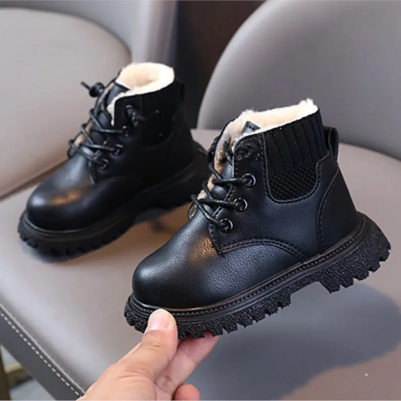 

COZULMA Children Warm Shoes with Fur 1-6 Years Girls Winter Boots Boys Ankle Boots Kids Short Sports Boots Toddlers Casual Shoes