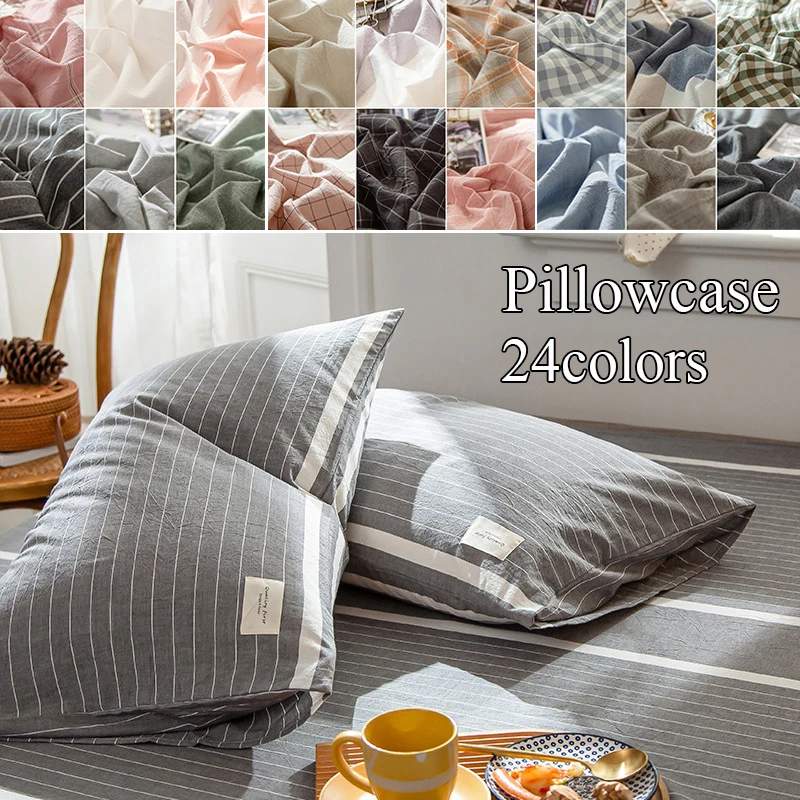 

Современная наволочка из мытого хлопка, сверхмягкая летняя дышащая простая женская, 1 пара, 48*74 см, наволочка