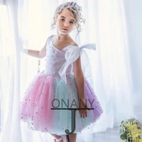 jonany fantasty flower girl dress stitching color dropping shipping birthday pageant communion robe de demoiselle baby party