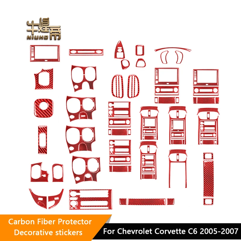 

Car Carbon Fiber Patch For Chevrolet Corvette C6 2005-2007 Navigation Panel Door Lock Panel Wait Decorative Stickers Accessories