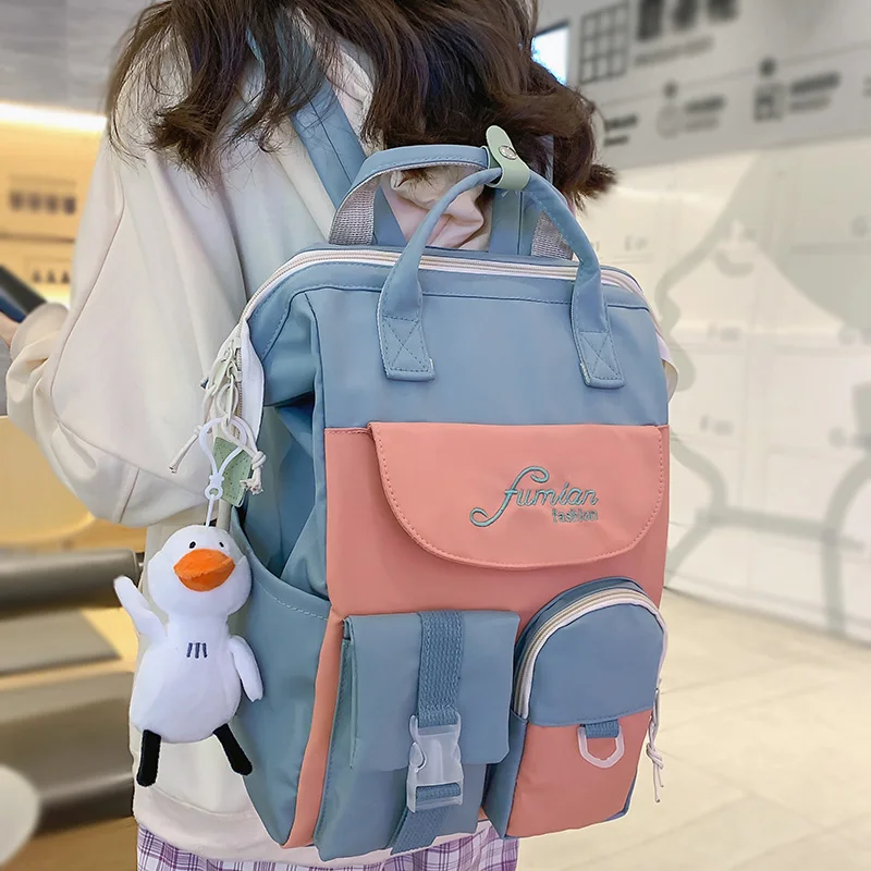 

Trendy New Kawaii Lady Laptop Waterproof Female College Backpack Nylon Women School Bags Girl Cute Mummy Backpack Fashion Travel