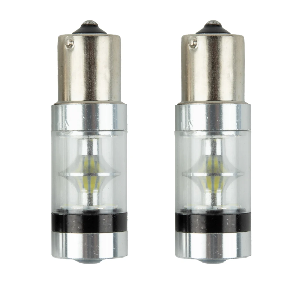 

2PCS 100w 1156 LED Bulb PY21W BAY15D 1156 Turn Signal Light White Super Bright Car Reverse Brake Parking Lamp