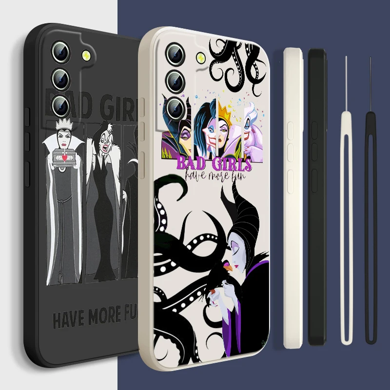 

Evil Queen Disney For Samsung Galaxy S23 S22 S21 S20 S10 S9 Ultra Plus Pro Liquid Rope Silicone Phone Case