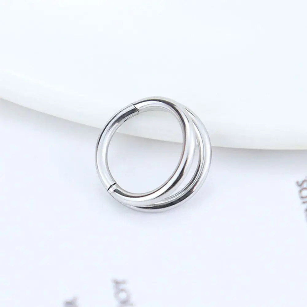 Креативный двухслойный пирсинг ноздрей из нержавеющей стали гальваника спираль