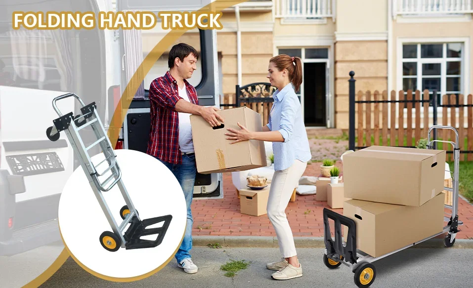 Сверхмощная тележка для багажа 2-в-1 и Портативная растягивающаяся алюминиевая