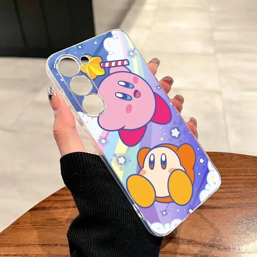 Фото Розовый чехол для телефона K-Kirbys-PC Cartoon для Samsung A10,12,20,21S,30,31,40,50,51,52,70,71, прозрачный чехол №5