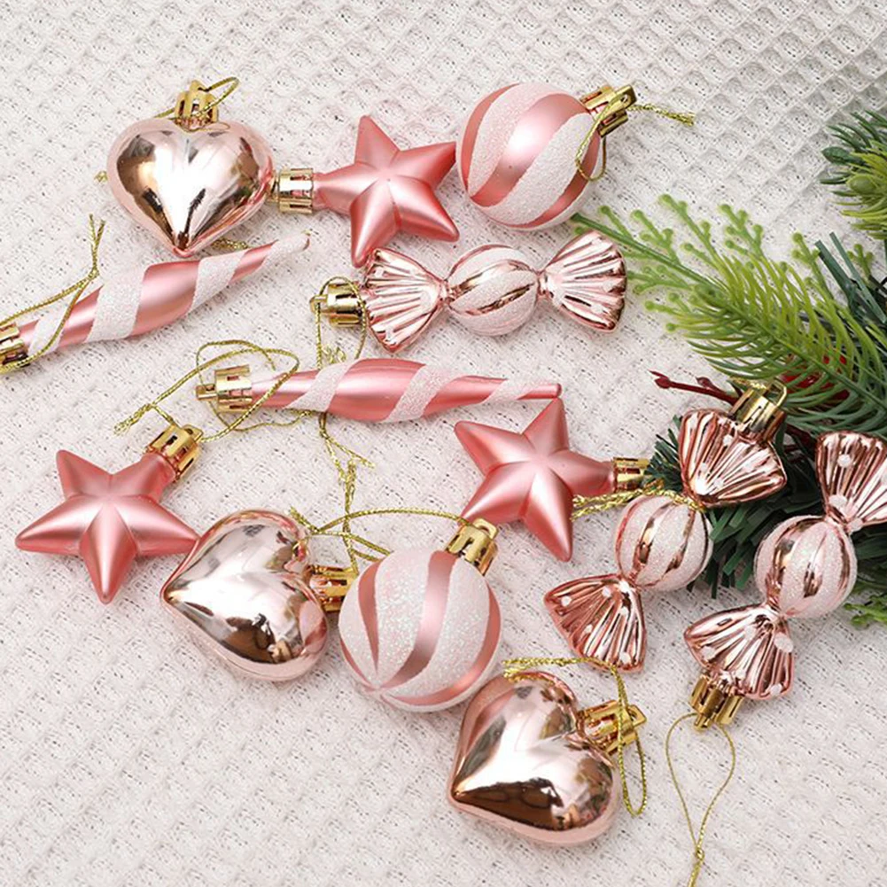 Рождественские елочные шары красная конфета подвесной орнамент большие