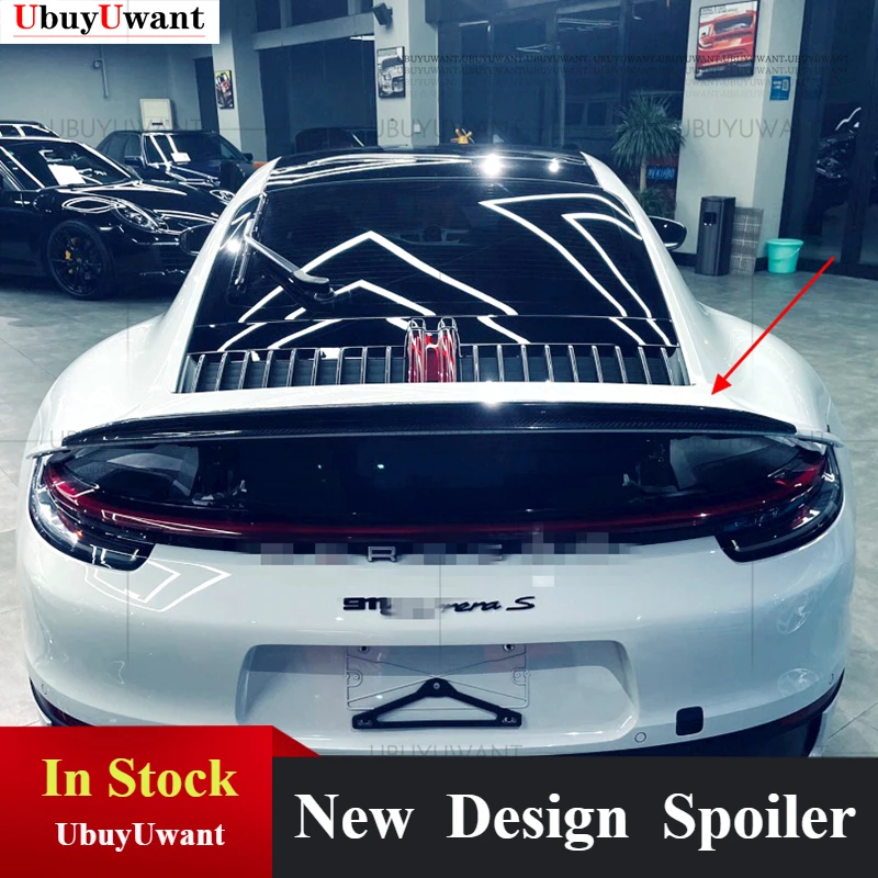 

Высококачественный спойлер из углеродного волокна для 2019 2020 2021 Porsche Carrera 992, Задняя Крышка багажника, автомобильный Стайлинг