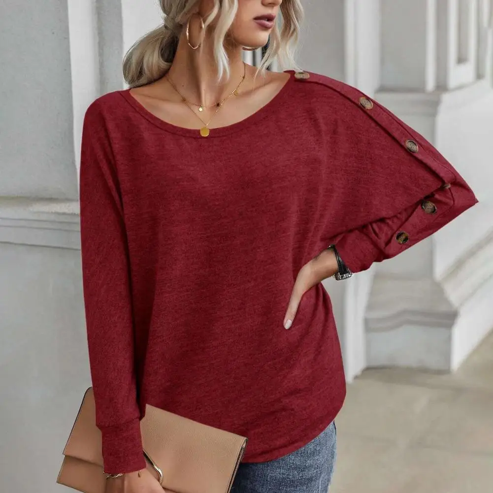 

woman tshirts Solid Casual Round Neck Long Sleeve Women Knitted T-shirt Bottoming Top t shirt женские футболки mujer camisetas