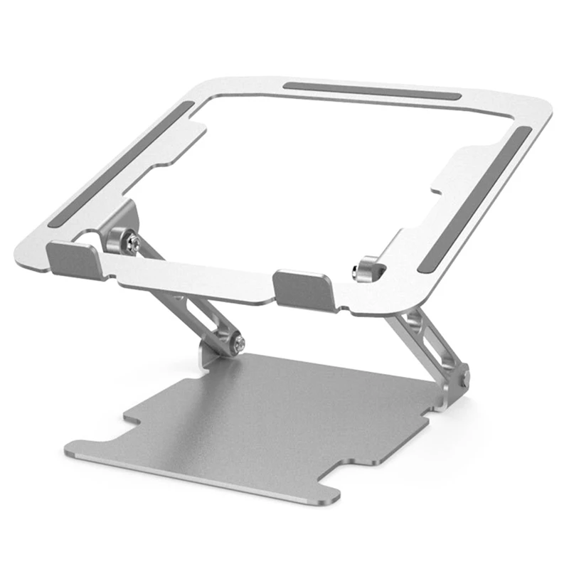 

Aluminum Alloy Laptop Stand Double Bearing Heavy Tablet Ergonomic Portable Cooling Base for 10-16inch Laptops,Silver