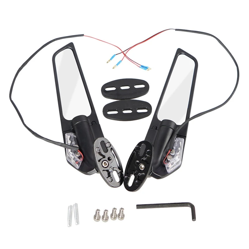 

2x Motorcycle Mirrors Modified Wind Wing Adjustable Rotating Rearview Mirror For CBR250R CBR300R CBR500R CBR600RR CBR125