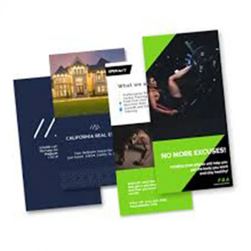 Custom Big Packaging Flyer Half Fold Textured Business Cards Print Mix Color Brochure Customized Paper Printing Service 100pcs