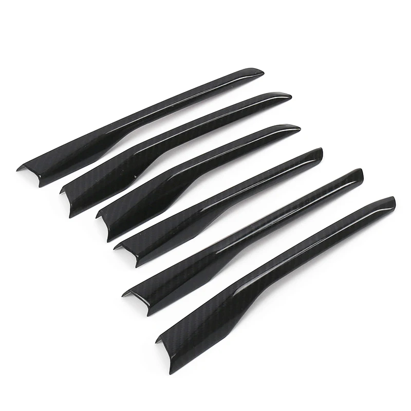 

6Pcs/Set Carbon Fiber Style Front Bumper Fog Light Lamp Trims Covers Stripes ABS Fit for Cadillac XT5 2016 2017 2018 2019