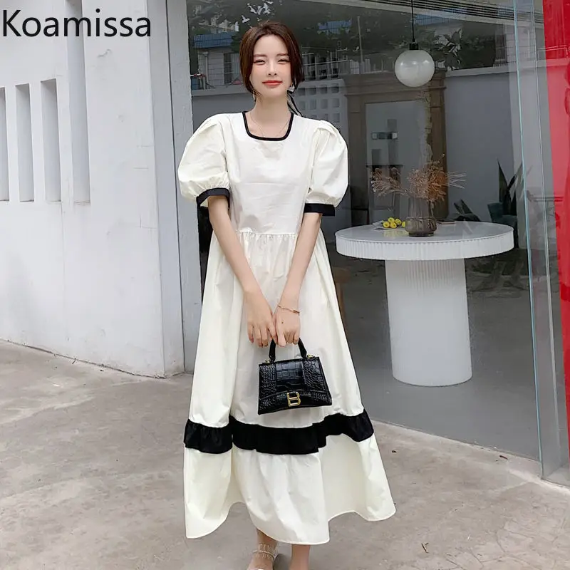 

Женское винтажное платье-макси Koamissa, трапециевидного силуэта, с коротким рукавом, летнее, 2022