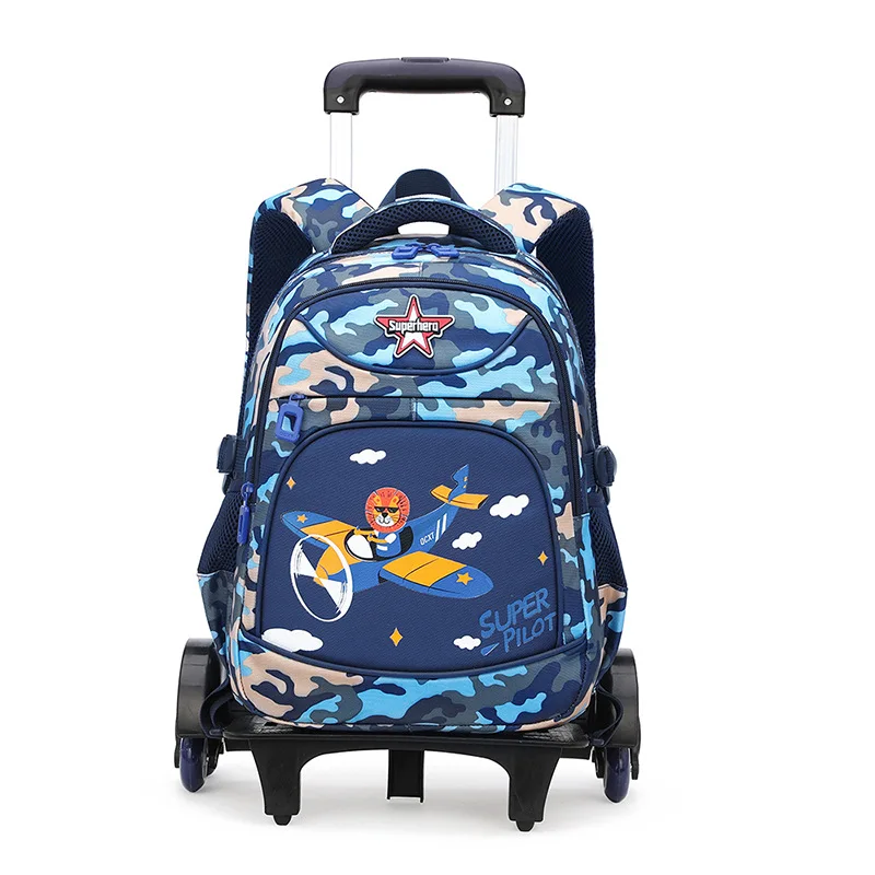 2022 kids Wheeled Backpacks Removable Children School Bags With 3 Wheels Stairs Kids boys Trolley Schoolbag Luggage Book Bags